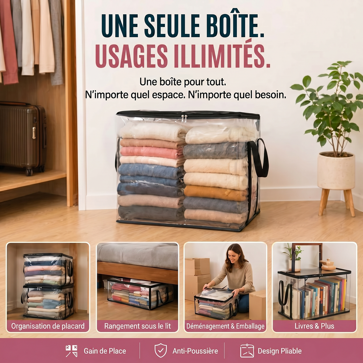 Boîte de Rangement Grande Capacité