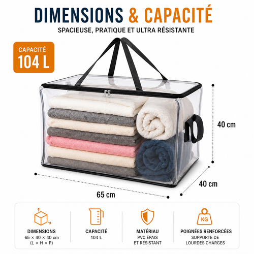 Boîte de Rangement Grande Capacité